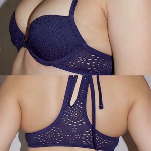 Aerie keyhole cutout eyelet lace swim top